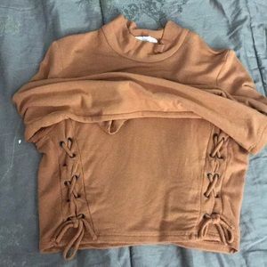 Brown Skin Knot Crop Top